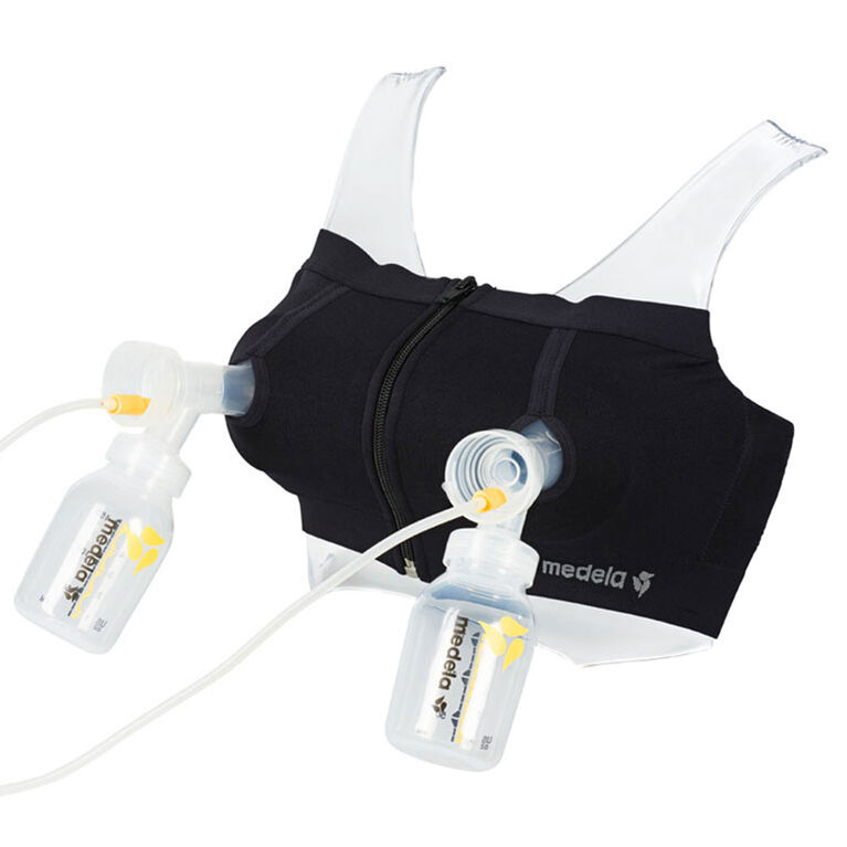 Medela Easy Expression Hands-Free Bustier Breast Pump Bra Black Medium Used