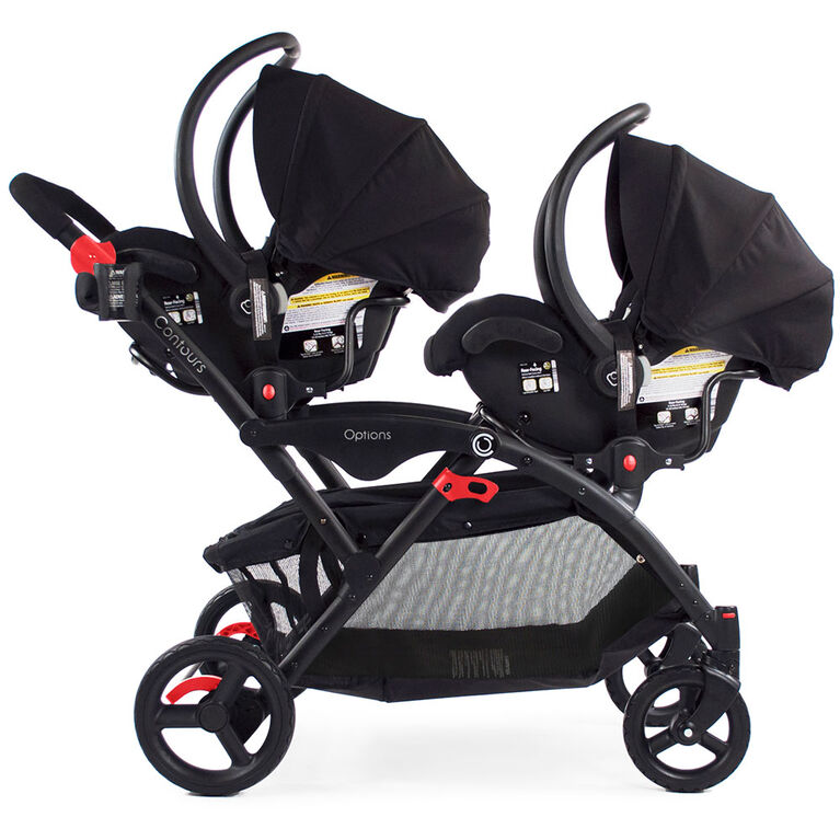 Poussette tandem Contours Options - noir/rouge - Notre exclusivité