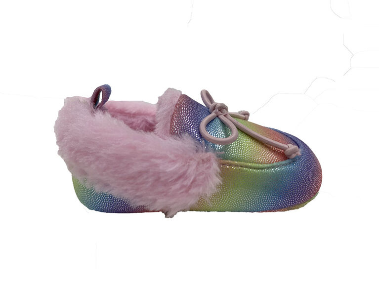 First Steps Pastel Rainbow Coated Girls Slippers Size 3, 69 months Babies R Us Canada