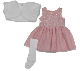 Rococo Dress Set & Tights Pink 18-24M
