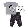 PL Baby Safari Ensemble Pantalon, T-Shirt & Chaussettes Gris 3M