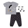 PL Baby Safari Pant Tee Sock Set Heather Grey 3M