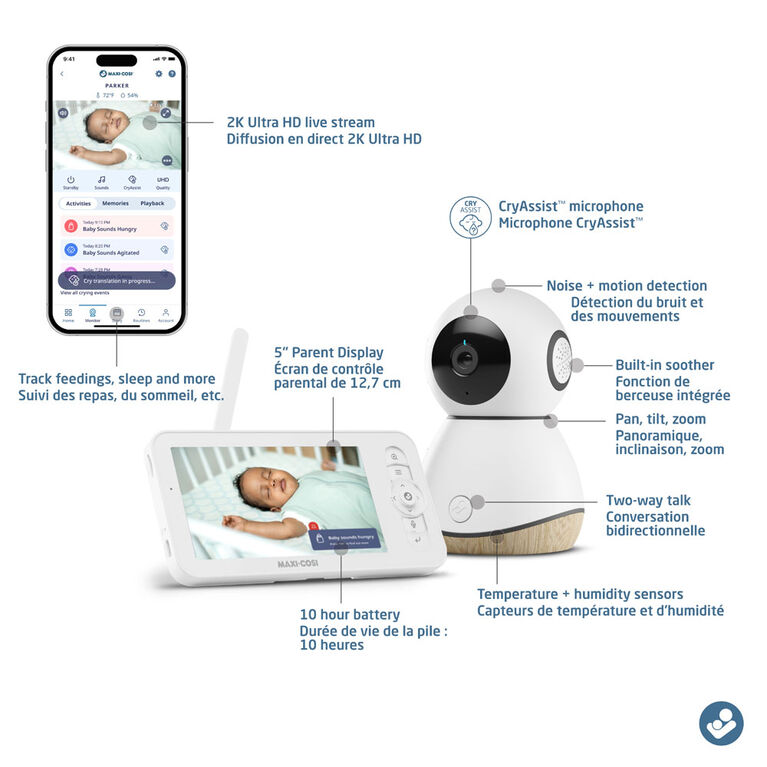 Maxi-Cosi See Pro 360° Baby Monitor & Parent Unit With CryAssist Technology