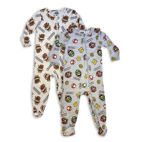 Lot de 2 dormeuses Super Mario - Blanc/Gris