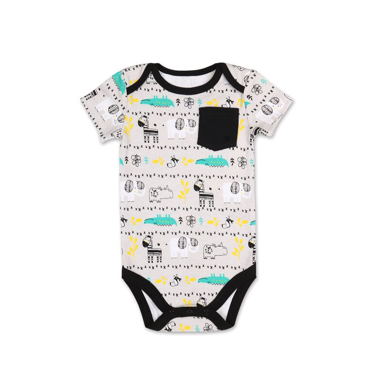 Koala Baby Safari Print Bodysuit/Short 2 Piece Set, 0-3 Months