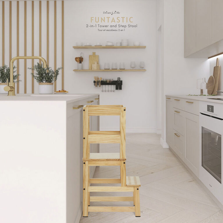 2-In-1 Learning TowerandStep Stool Natural
