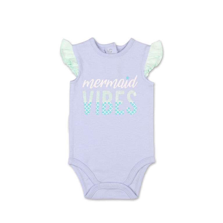 Koala Baby Mermaid Vibes Ruffle Sleeve Bodysuit - 3-6 Months