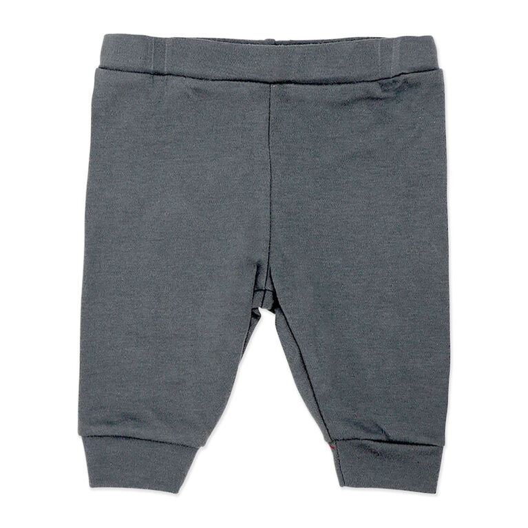 Mini Hop 3 Piece Bowtie Pant Set: Grey
