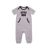 Snugagye Boys-Long Romper with Pockets-Grey Little Man 0-3 Months