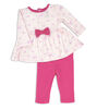 Bébé Mode Ensemble de leggings 2 pièces : Joli nœud rose