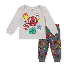 Avengers ens.Pyjama Gris 0/3M