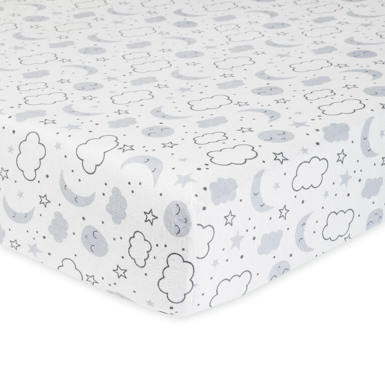 Gerber Organic Fitted Crib Sheet Grey Cosmic Babies R Us Canada