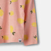 Long Sleeve Button Top Mid Pink Lemon Print 12-18M