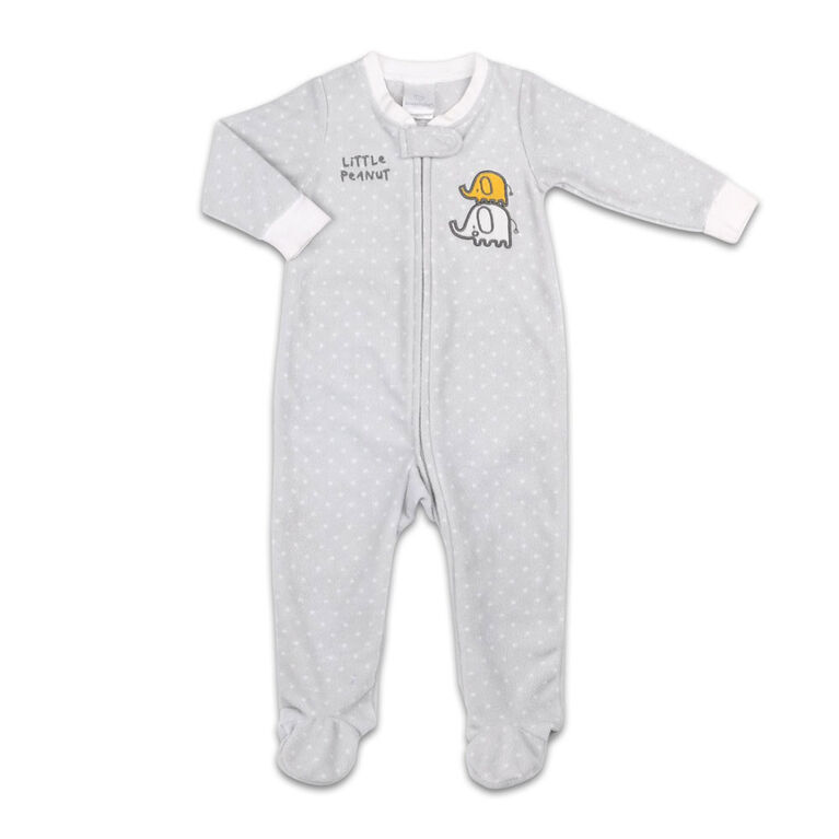 Koala Baby Microfleece Sleeper Grey w/ Dots - Little Peanut, 0-3 Month