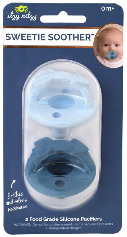 Itzy Ritzy - Sweetie Soother Silicone Pacifier - Blue Arrows