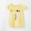 4-5 ans t-shirt à manches volantées - imprimé citron