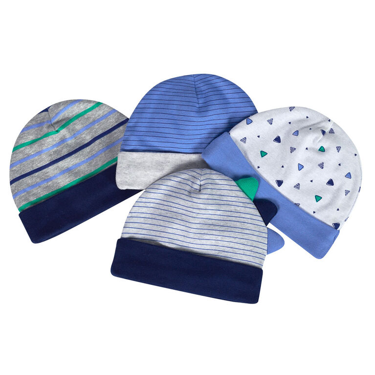 Lot de quatre chapeaux biologiques pour nouveau-né garçon – Petit Dino
