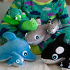Ensemble NightBuddies and BabyBuddies Orque Noir de 15" and 5" en Peluche Yeux Lumineux
