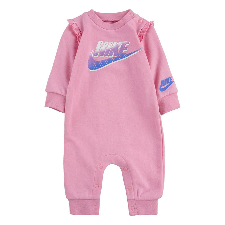 Nike Ruffle Coverall - Pink, Size 3 Months