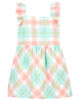 Carter's Plaid Flutter Dress Blue 3T