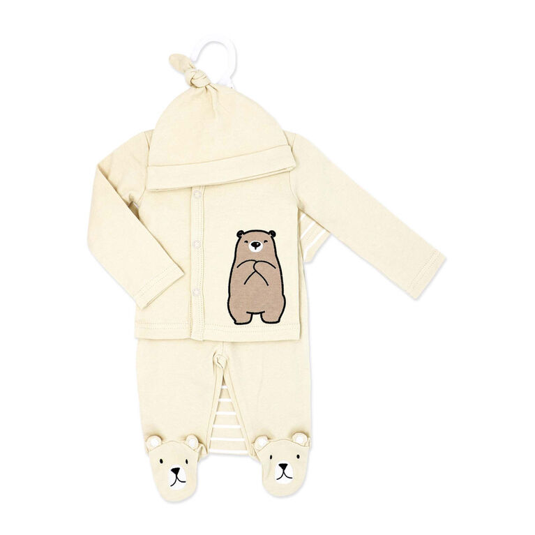 Baby Mode Coffret 4 pi&egrave;ces Take Me Home : Ours brun nouveau-n&eacute;