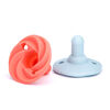 Doddle and Co - Holland Pop Silicone Pacifier - 2 Pack - Peach/Cloud 9 - 0 to 3 Months