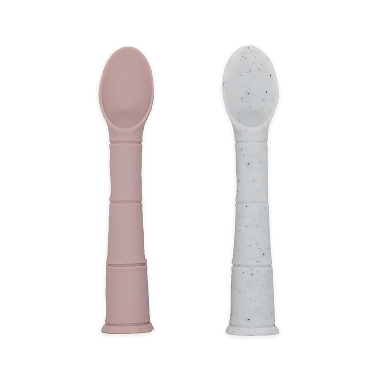 Silipop Cuillères en silicone rose/gris rêveur