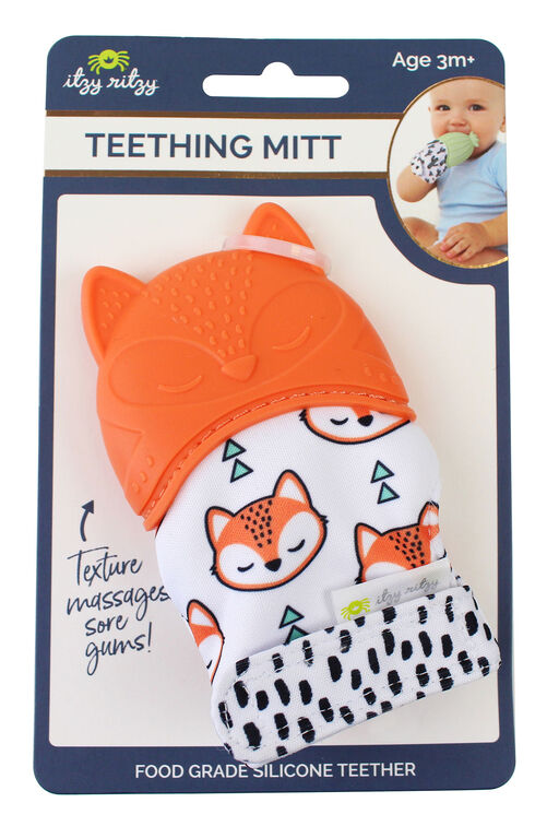 Itzy Ritzy Teething Happens Teething Mitt - Fox