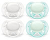 Philips Avent Ultra Soft Pacifier 0-6 months, Arctic White / Green, 4 pack
