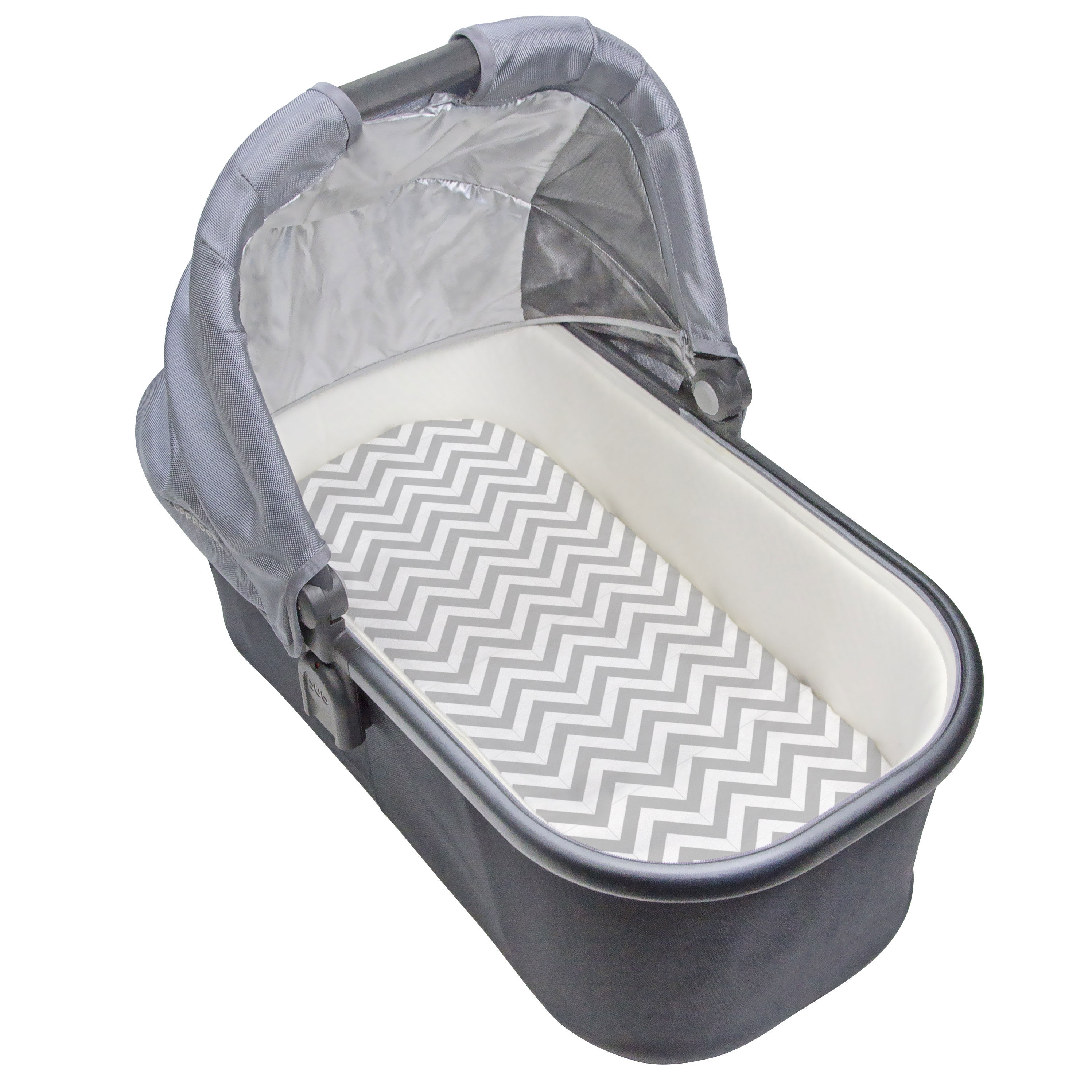 Kushies Bassinet Sheet Flannel Grey Chevron