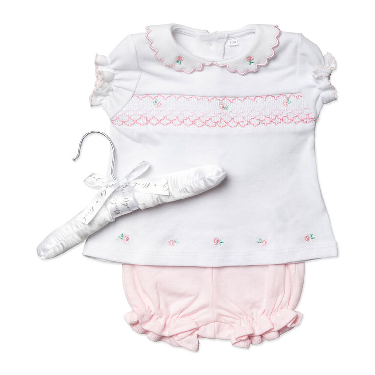 Rock a Bye Baby 2 Piece Short Set: Pink Floral 6-12M