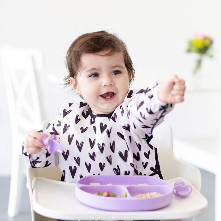 Plat à poignée en silicone Bumkins, sans BPA - lavande