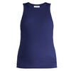 Motherhood Rib Halter Tank-Blue-M