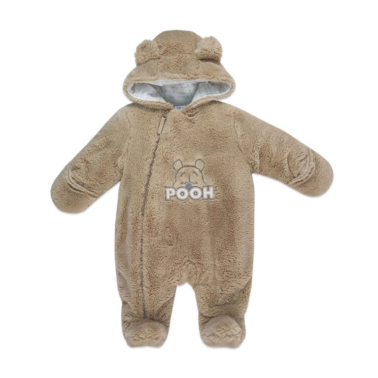 Disney`s Winnie the Pooh Faux Fur Pramsuit - Brown, 3-6 Months