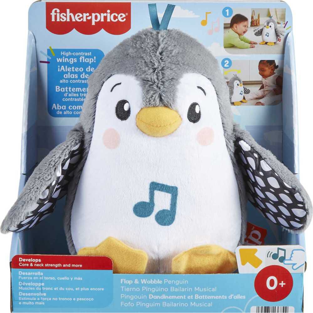 Fisher Price Plush Tummy Time Toy Flap and Wobble Penguin