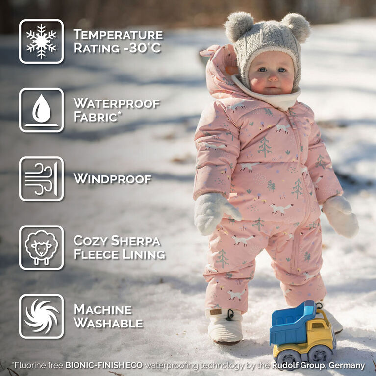 Baby Snowsuit | Pink Forest Baby Snowsuit | Pink Forest
