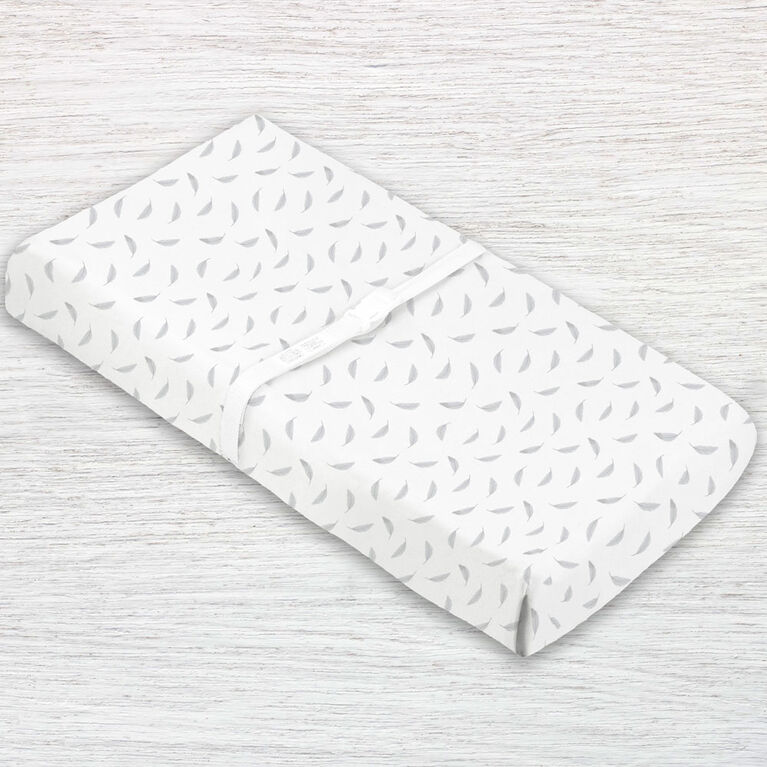 Kushies Flannel Change Pad Cover -Grey Feather