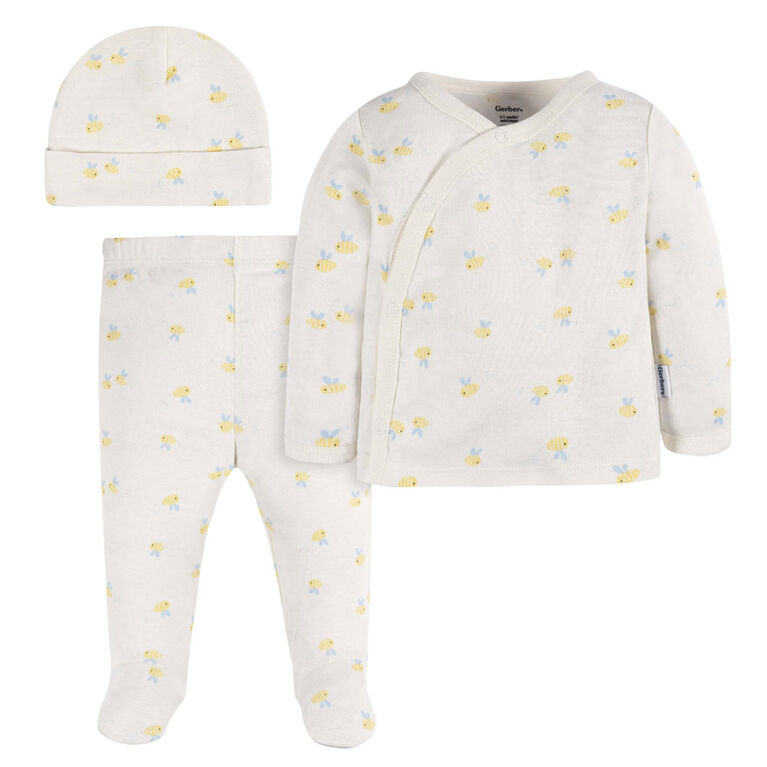 Gerber Childrenswear    Ensemble Ramenez-Moi à la Maison à boutons pression côté Abeilles Nouveau-Né