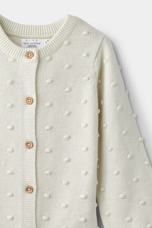 Popcorn Cardigan White 12-18M