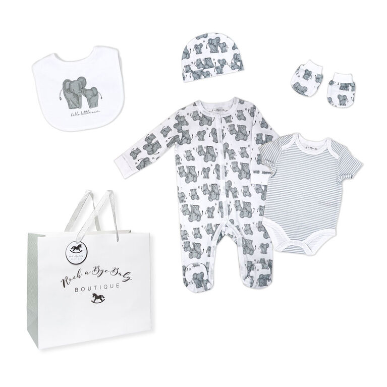 Rock a Bye Baby Coffret Cadeau Layette Éléphant 0-3M