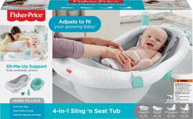 Fisher-Price Baignoire évolutive4 en 1, pour bébé, bulles