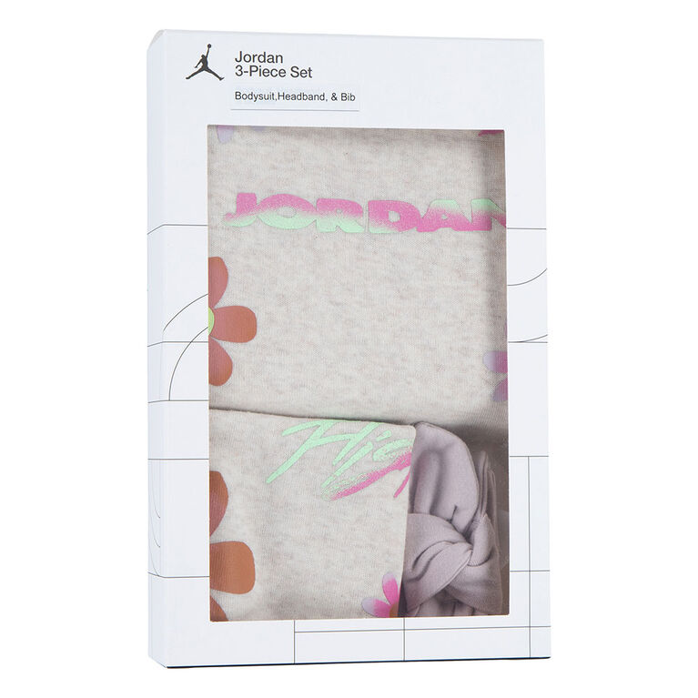 Ensemble Cadeaux Jordan Filles - Blanc Mélange - Taille 0-6 Mois