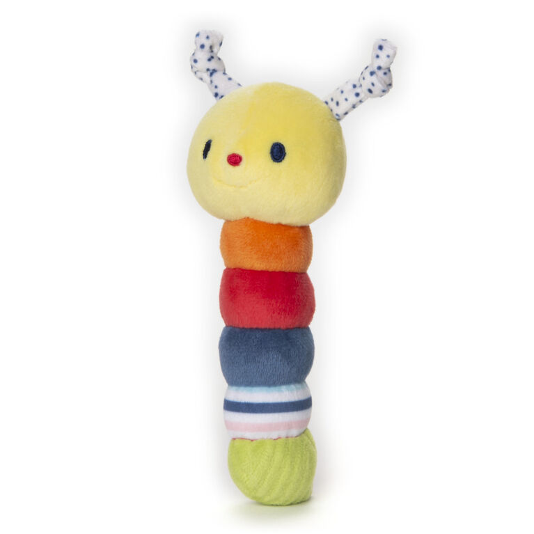 Baby GUND Tinkle Crinkle Caterpillar Stick Rattle, Sensory Stimulating Plush Baby Rattle, 5.5"