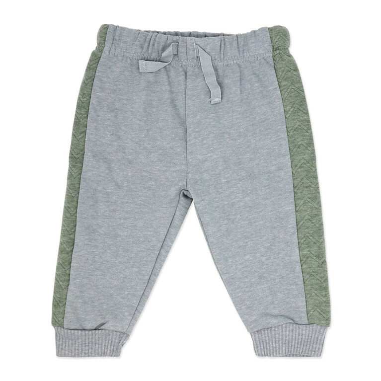 Baby Mode 2 Piece Hooded Quilted Jogger Set: Green