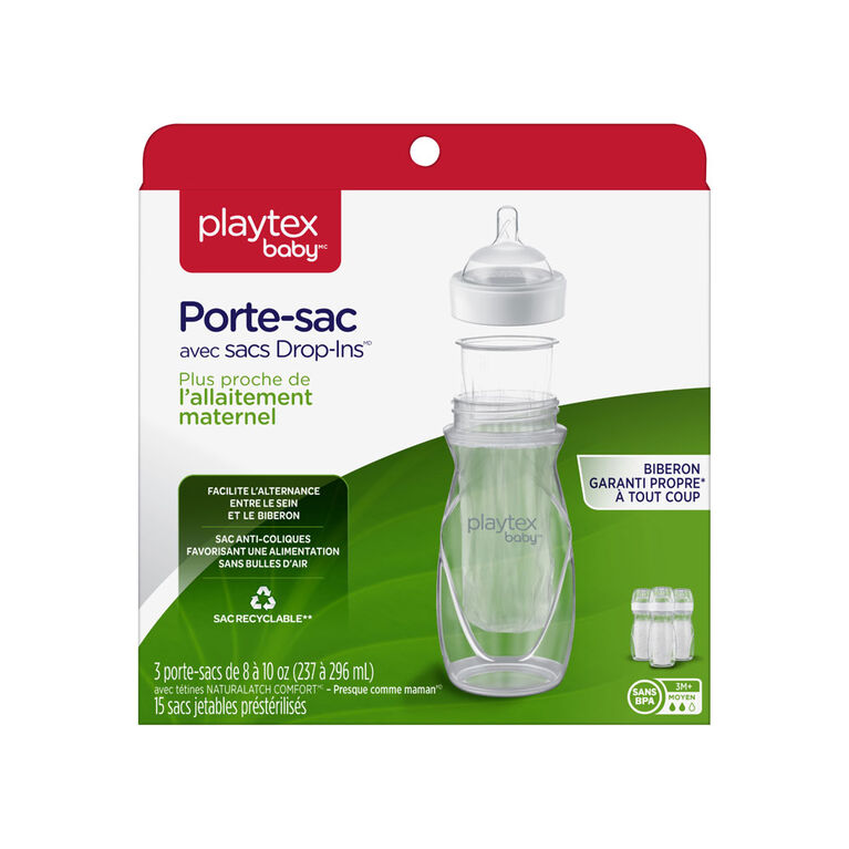 Porte-sac naturel de Playtex Baby - 8oz - Paquet de 3