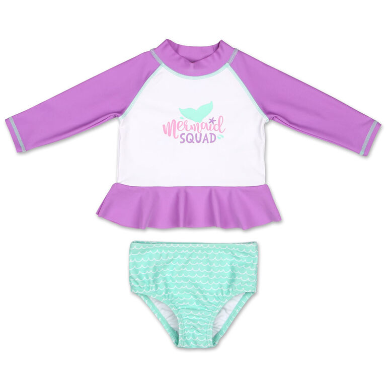 Koala Baby 2Pc Long Sleeve Rash Guard Set Purple Mermaid, 3-6 Months