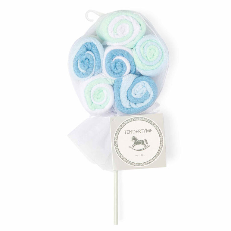 Tendertyme 12 Pack Lollipop Washcloth: Blue