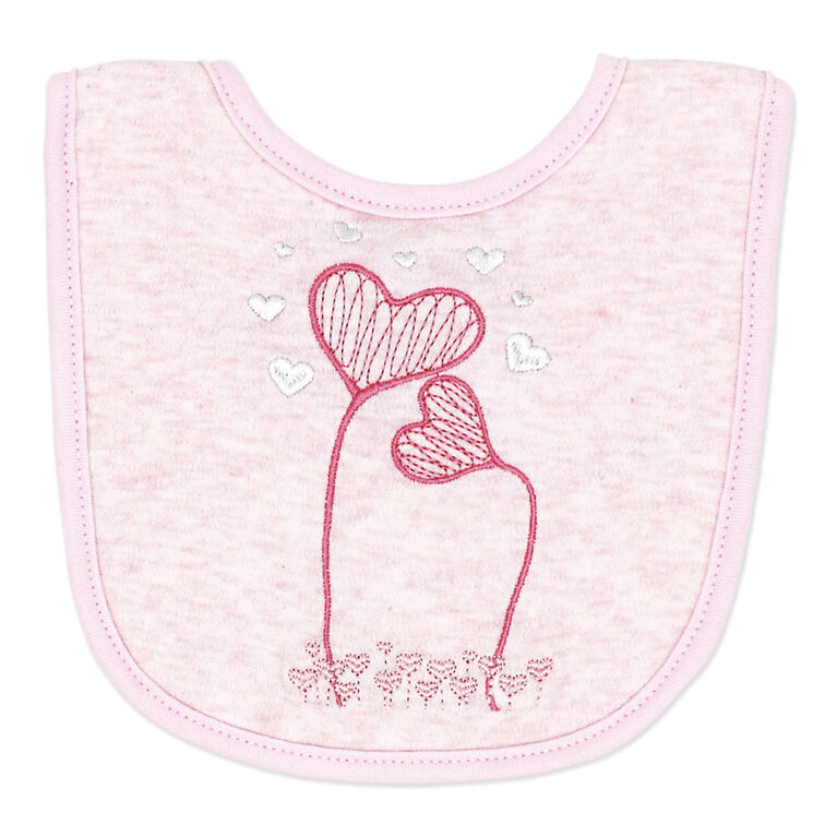 Ensemble bavoir et chaussettes 5 pièces Naturelle : rose