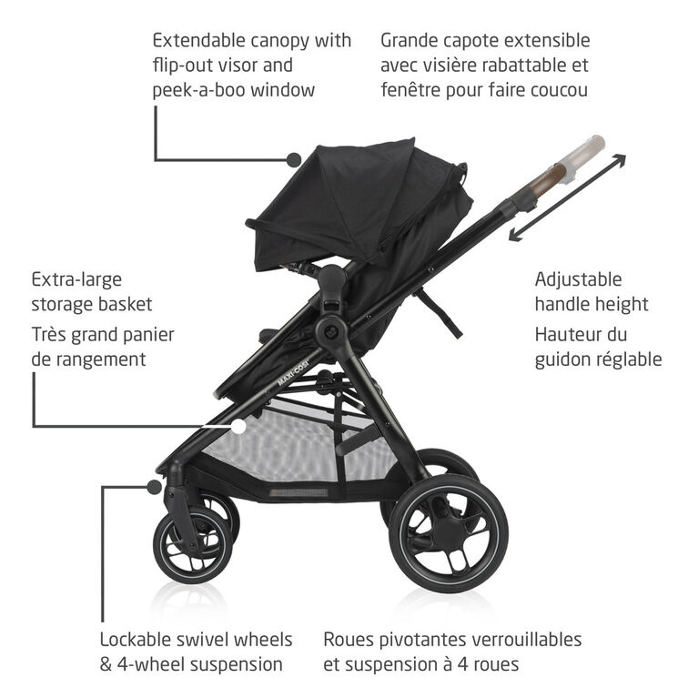 Maxi Cosi Zelia Luxe 5-in-1 Modular Travel System - Basalt Black