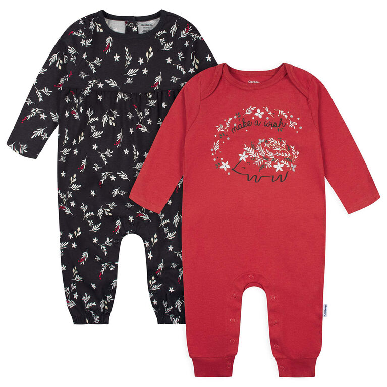 Gerber Childrenswear - 2 Pack Romper - Wish - Red 24 months